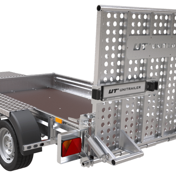 Remorque de chantier pour le transport d’une mini pelle